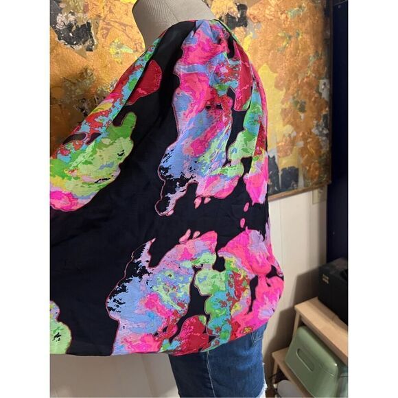Stunning Mara Hoffman Neon Bright Silk Butterfly Style Blouse Size 6 - Picture 6 of 10